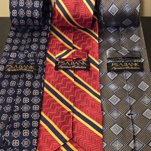Jos A Bank Signature Collection Men Silk Necktie - Lot Of 3 Ties
